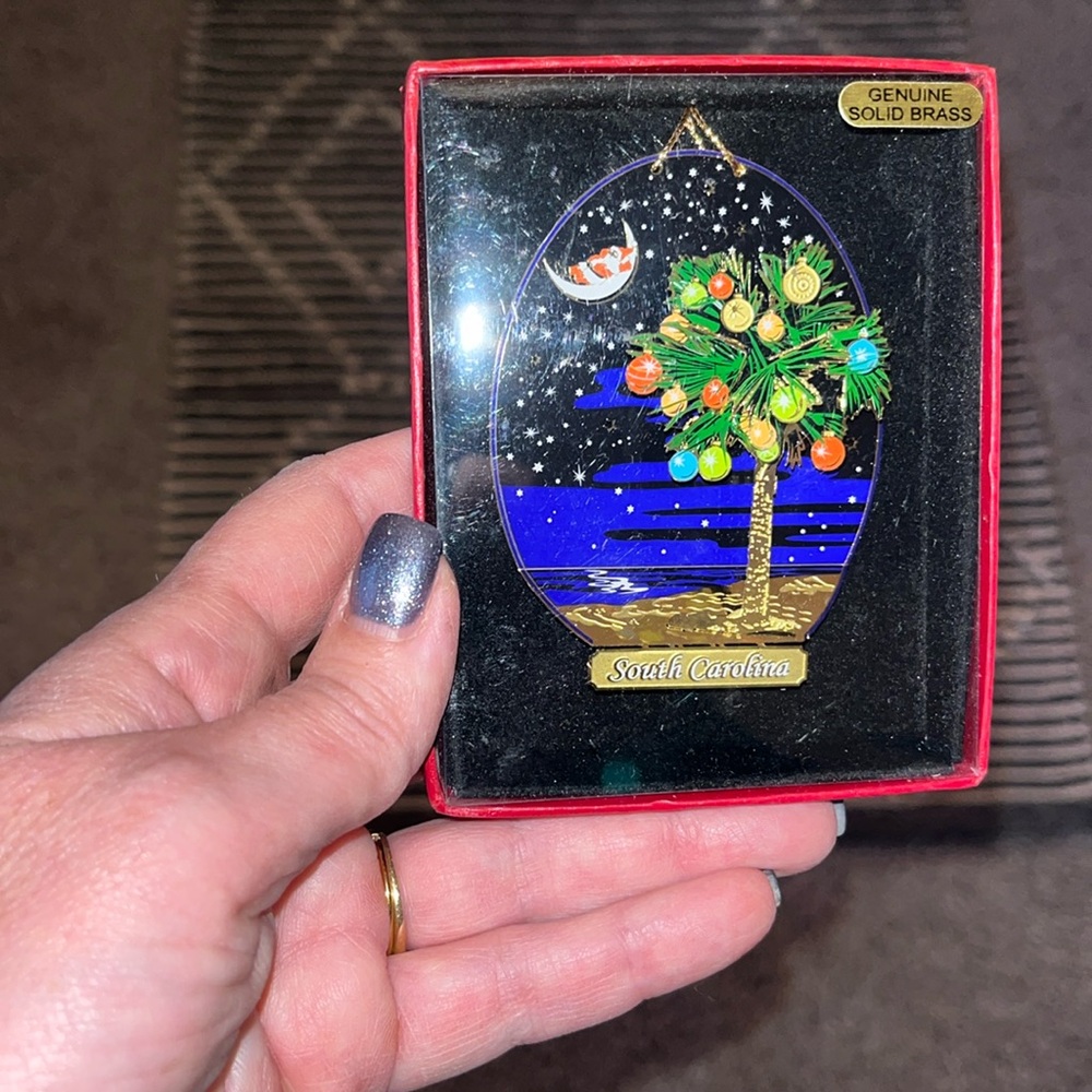 Brass S.Carolina Palmetto Tree Ornament